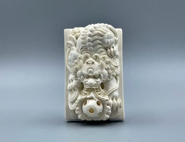 Hand-Carved Mammoth Ivory Pixiu Amulet for Wealth & Protection