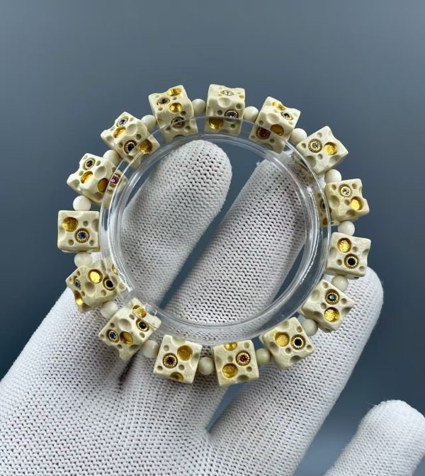 Mammoth Ivory Square Bead – DIY Charm Piece