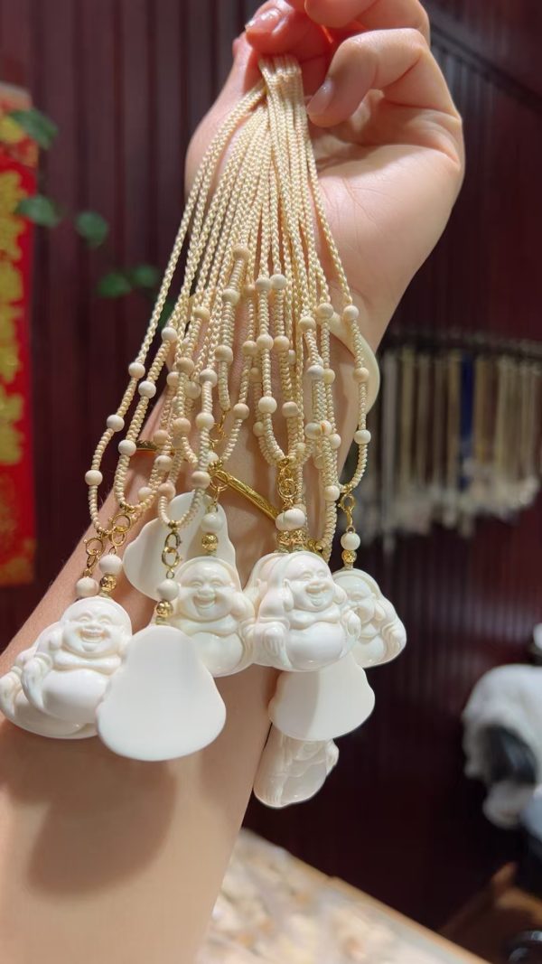 Mammoth Ivory Laughing Buddha Pendant