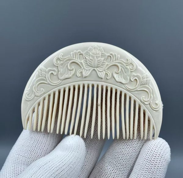 Mammoth Ivory “Prosperity Blossom” Handcrafted Comb