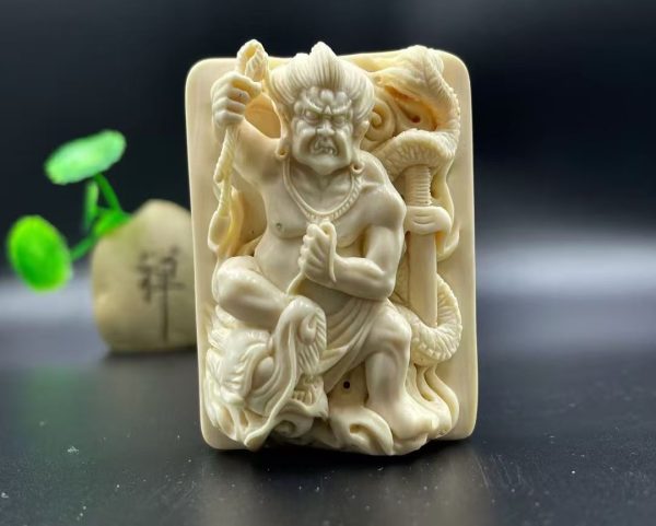 Mammoth Ivory Fudo Myo-o Guardian Pendant